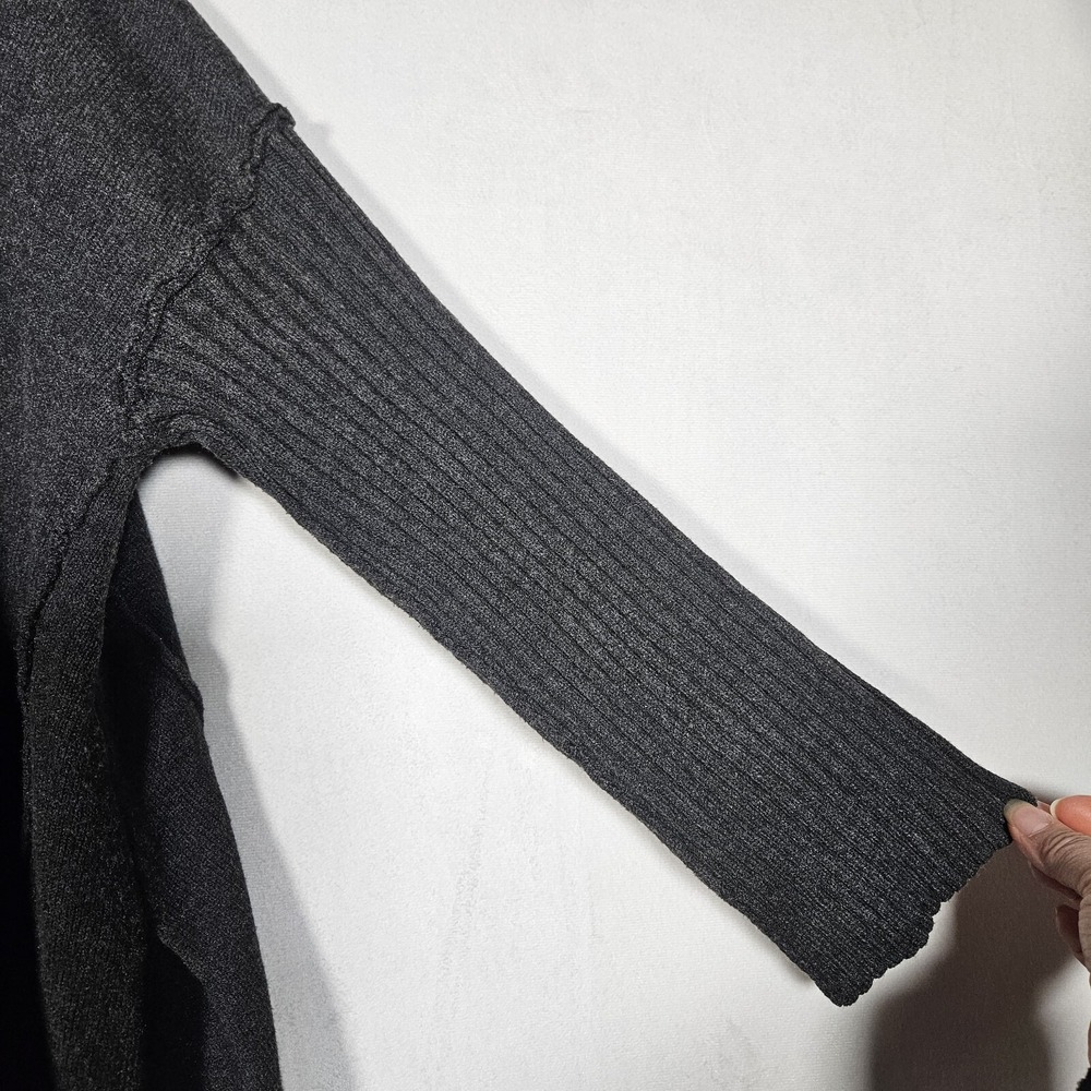 Free Purple Sweater M Orion A Line Tunic Oversized Ribbed Carbon Lagenlook Boho - Picture 10 of 10